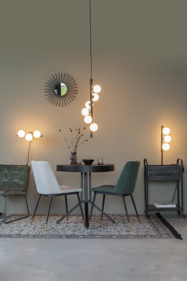 WHITE LABEL LIVING Monica Hvit vegglampe - hvitt glass og svart