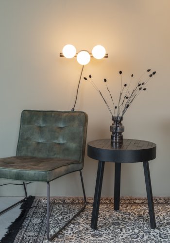 WHITE LABEL LIVING Monica Hvit vegglampe - hvitt glass og svart