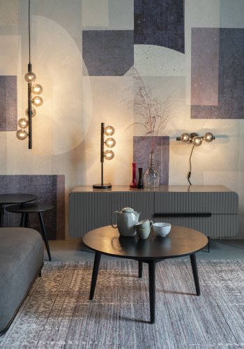 WHITE LABEL LIVING Monica Hvit vegglampe - hvitt glass og svart