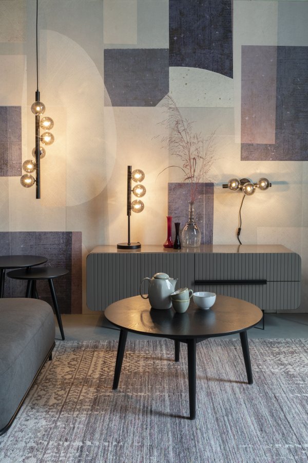 WHITE LABEL LIVING Monica Hvit vegglampe - hvitt glass og svart