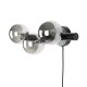 WHITE LABEL LIVING Monica Smoke vegglampe - rykfarget glass og svart