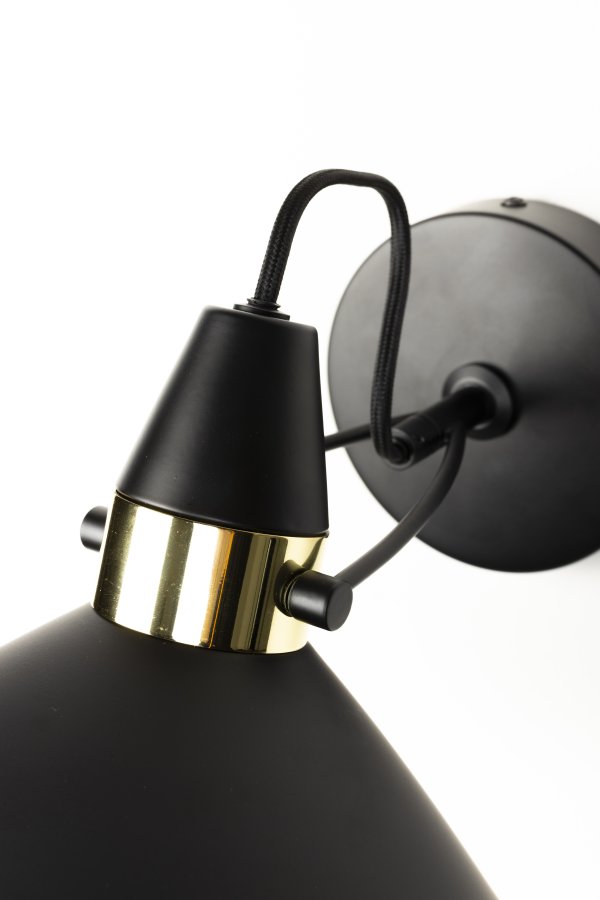 WHITE LABEL LIVING Jona vegglampe - svart jern