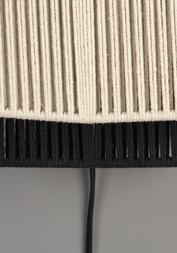 DUTCHBONE Elon Wandleuchte - beige/schwarzes Seil und schwarzes Metall