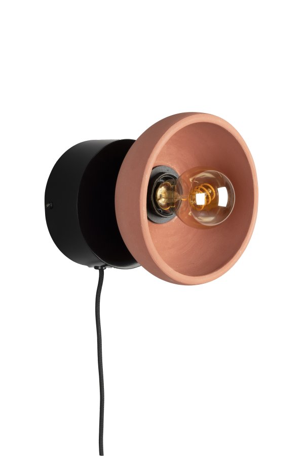 DUTCHBONE Zahra vegglampe - terra terracotta og sort metall