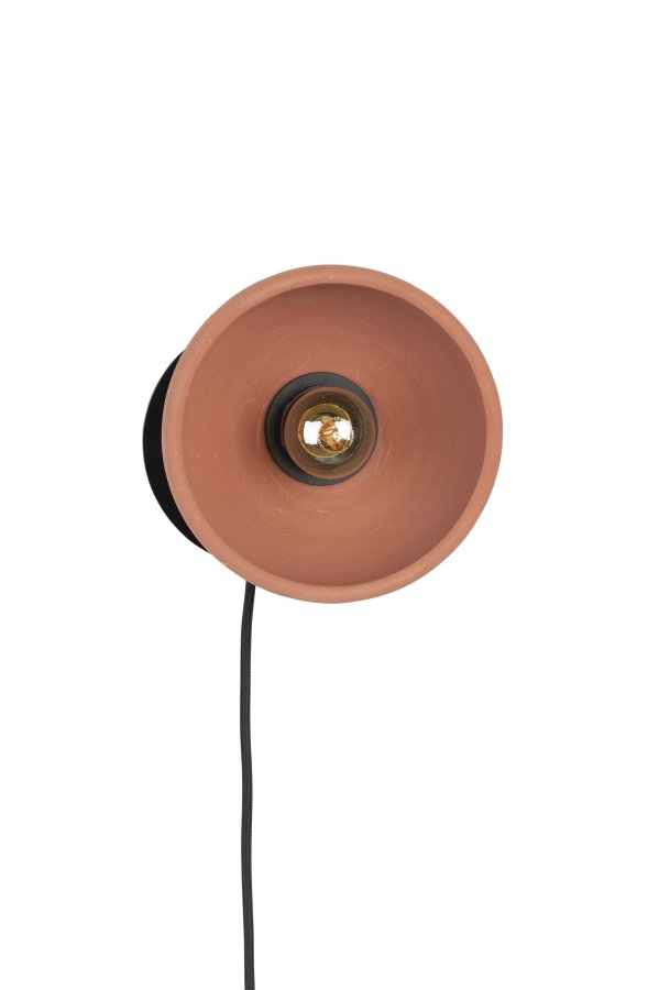 DUTCHBONE Zahra vegglampe - terra terracotta og sort metall
