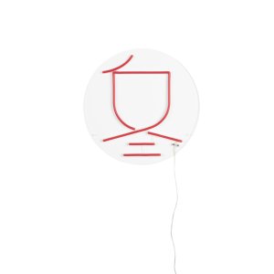 DUTCHBONE Neon vglampe, Sya Winter - rd LED glas