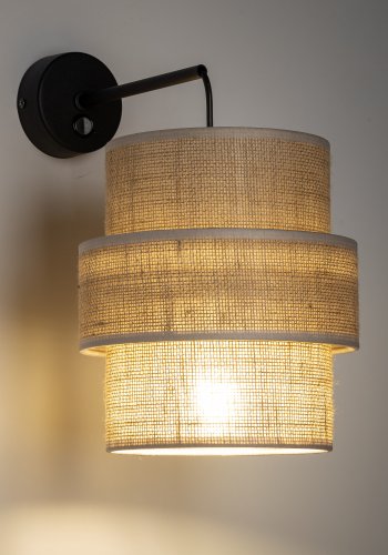 TK Calisto vglampe - natur jute og sort metal