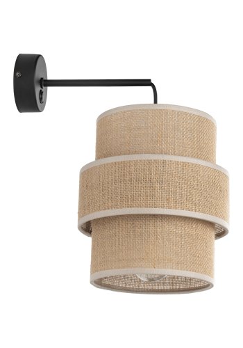 TK Calisto vglampe - natur jute og sort metal