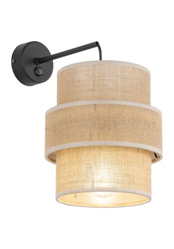 TK Calisto vglampe - natur jute og sort metal