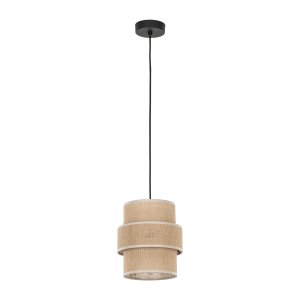 TK Calisto loftlampe - natur jute og sort metal