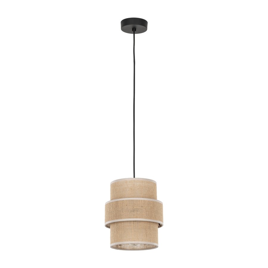TK Calisto loftlampe - natur jute og sort metal