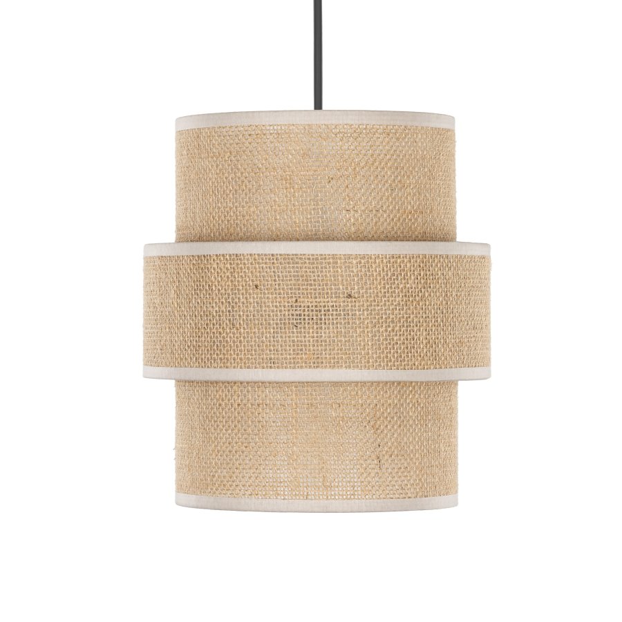 TK Calisto loftlampe - natur jute og sort metal