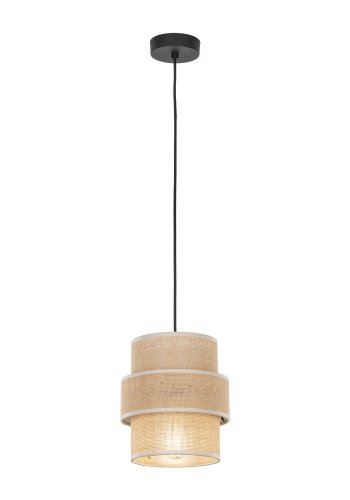 TK Calisto loftlampe - natur jute og sort metal