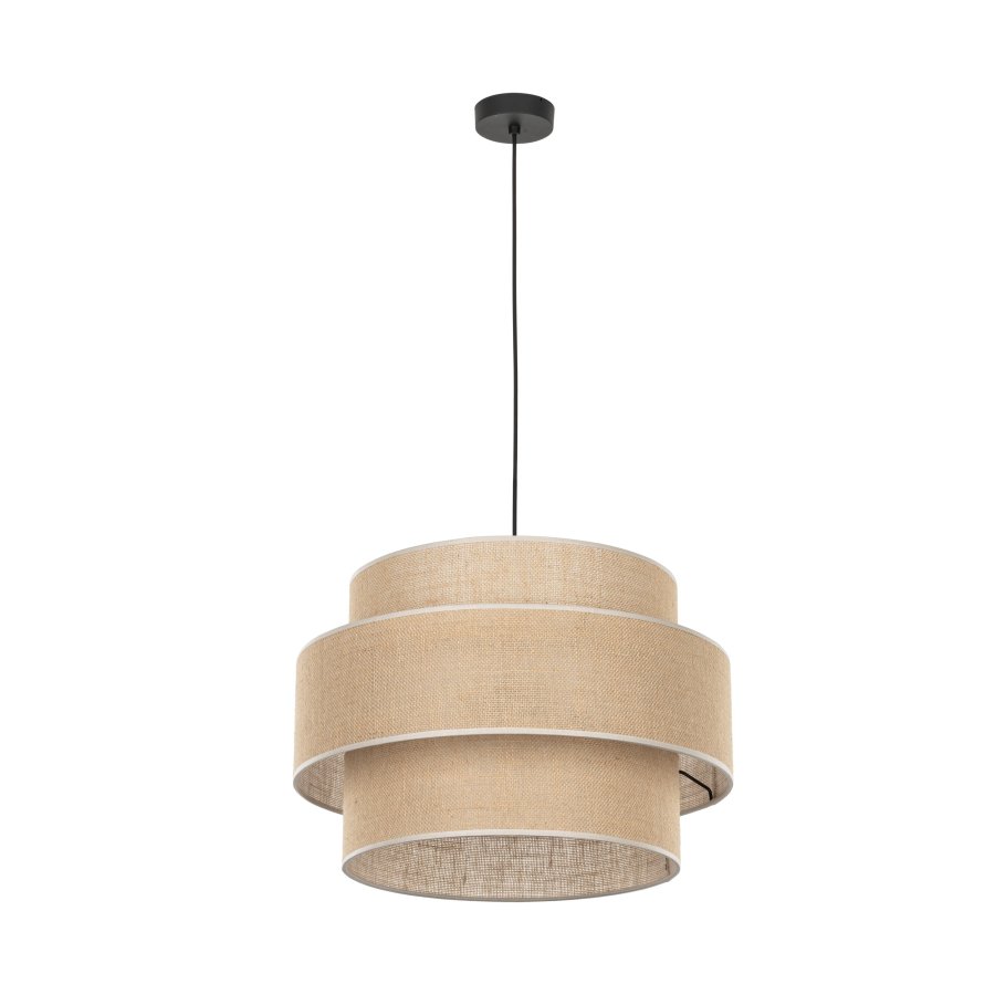 TK Calisto loftlampe - natur jute og sort metal