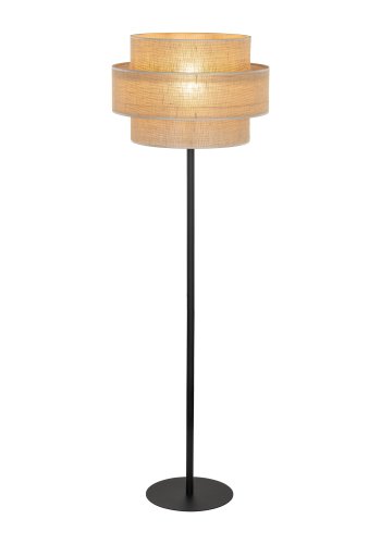 TK Calisto gulvlampe - natur jute og sort metal