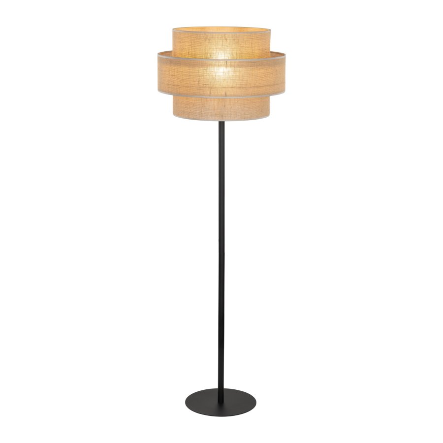 TK Calisto gulvlampe - natur jute og sort metal