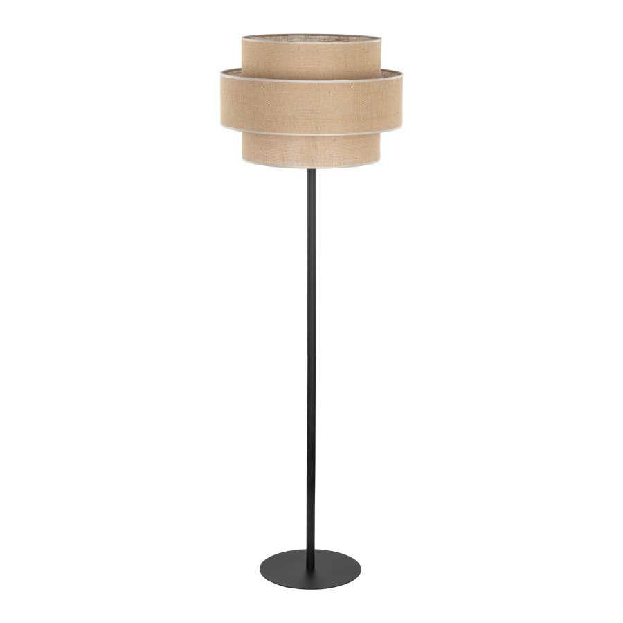 TK Calisto gulvlampe - natur jute og sort metal