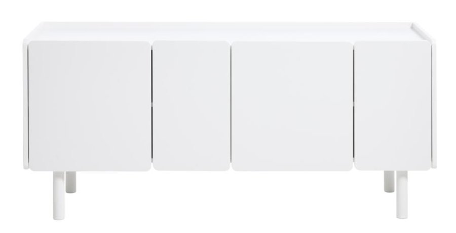 Bera sk�nk, m. 4 l�ger og 2 hylder - hvid MDF og jern (B:160)