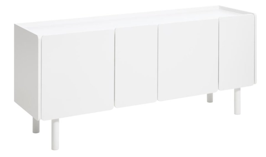 Bera sk�nk, m. 4 l�ger og 2 hylder - hvid MDF og jern (B:160)