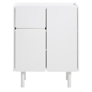 Bera skab, m. 3 l�ger og 2 hylder - hvid MDF og jern (H:100)