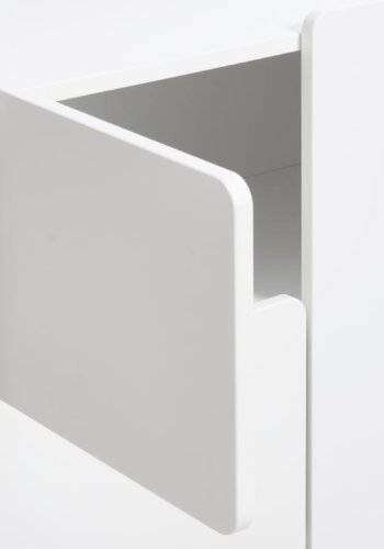 Bera skab, m. 3 l�ger og 2 hylder - hvid MDF og jern (H:100)