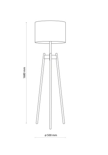 TK Perez gulvlampe - grtt stoff og naturlig tre