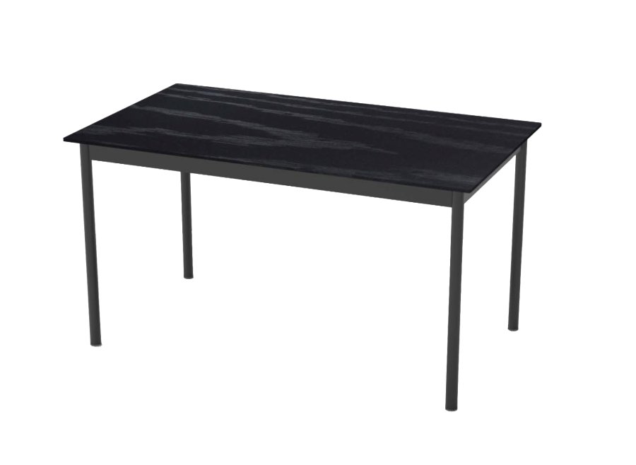 Esstisch Pensacola, rechteckig – schwarzes Melamin und schwarzes Metall (85x140)