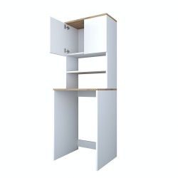 KD101 vaskemaskineskab, m. 2 l�ger og 1 hylde, rektangul�r - valn�d og hvid melamin (65x60)