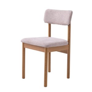 Canora spisebordsstol - sand boucl� polyester stof og natur egetr�