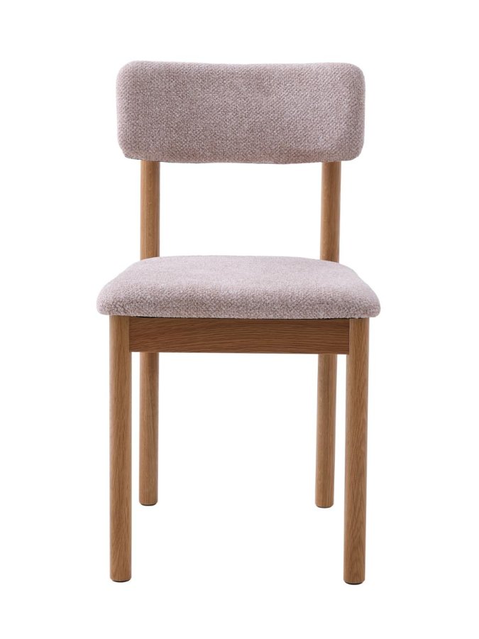 Canora spisebordsstol - sand boucl� polyester stof og natur egetr�