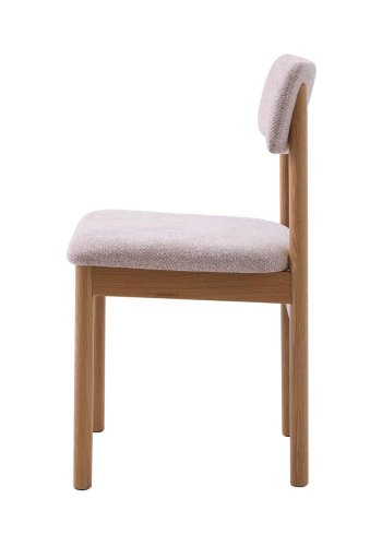 Canora spisebordsstol - sand boucl� polyester stof og natur egetr�