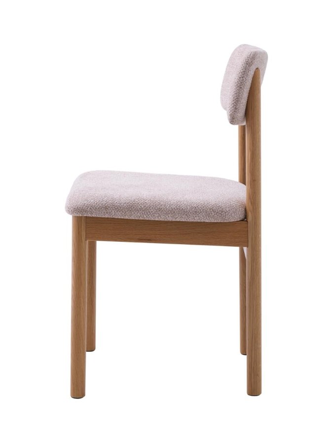 Canora spisebordsstol - sand boucl� polyester stof og natur egetr�