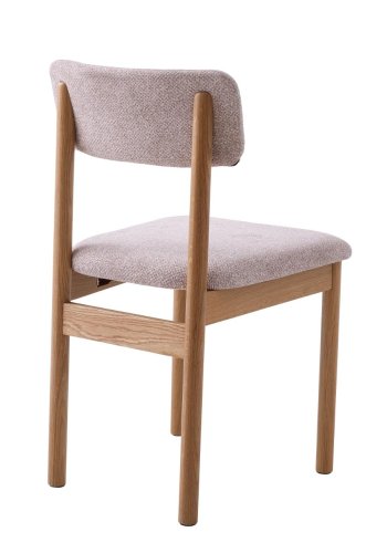 Canora spisebordsstol - sand boucl� polyester stof og natur egetr�