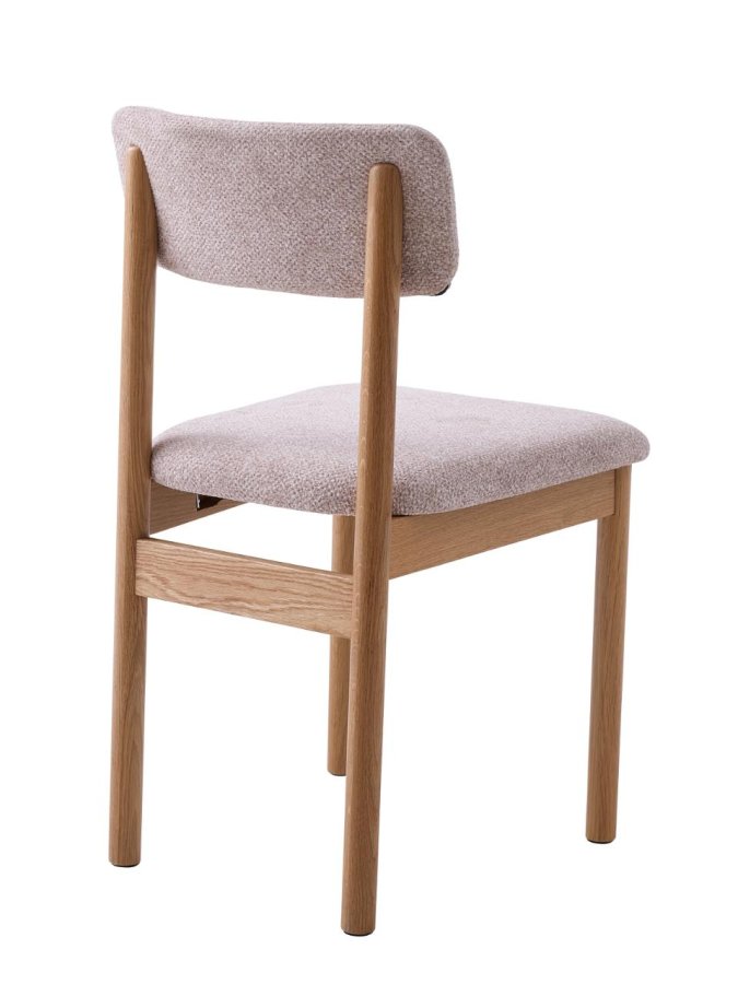 Canora spisebordsstol - sand boucl� polyester stof og natur egetr�