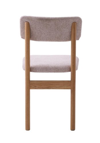 Canora spisebordsstol - sand boucl� polyester stof og natur egetr�