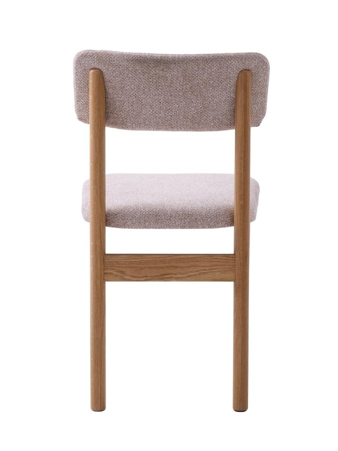 Canora spisebordsstol - sand boucl� polyester stof og natur egetr�