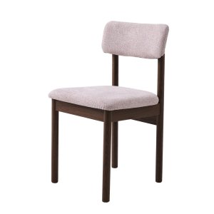 Canora spisebordsstol - sand boucl� polyester stof og espresso egetr�