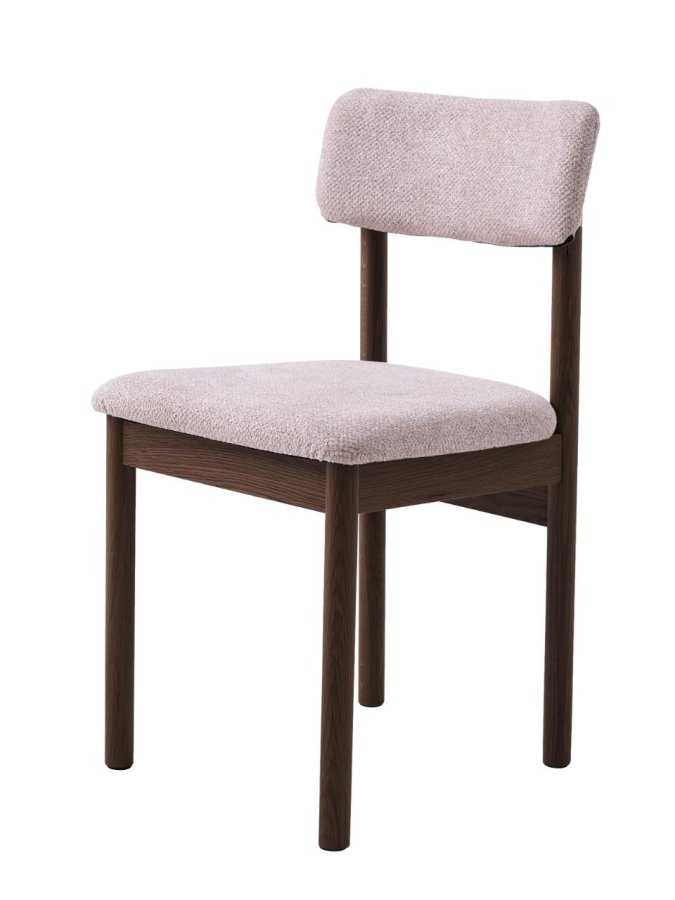 Canora spisebordsstol - sand boucl� polyester stof og espresso egetr�