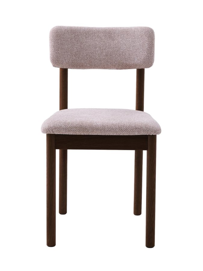 Canora spisebordsstol - sand boucl� polyester stof og espresso egetr�