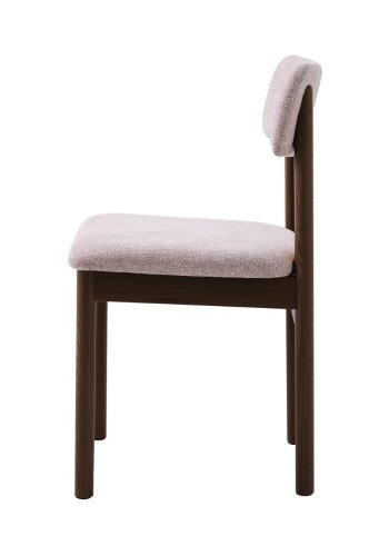 Canora spisebordsstol - sand boucl� polyester stof og espresso egetr�