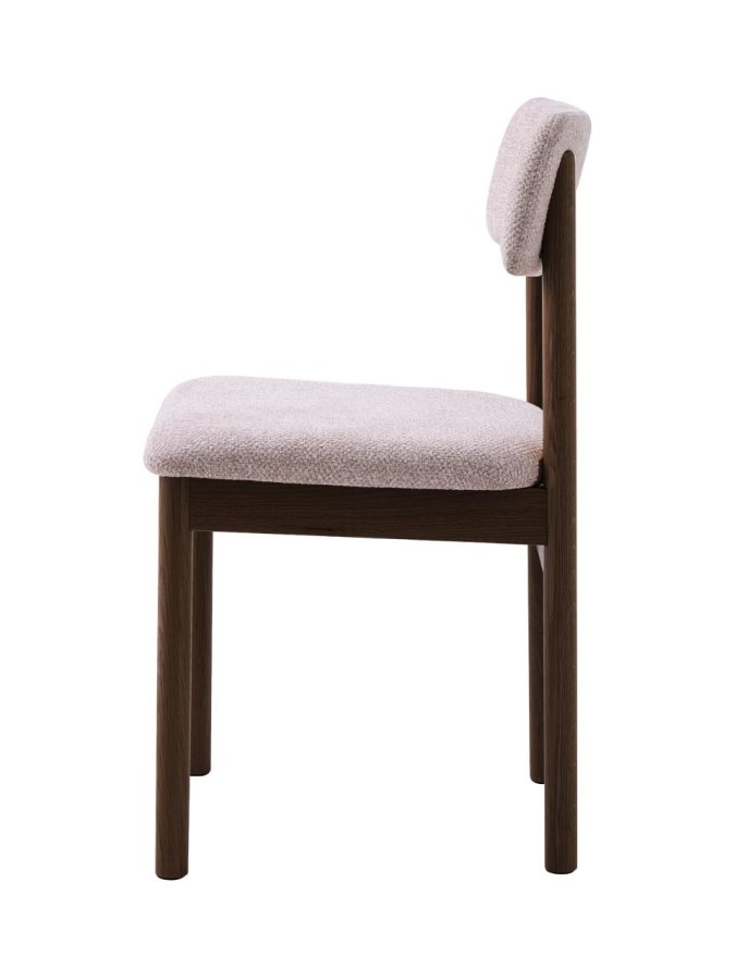 Canora spisebordsstol - sand boucl� polyester stof og espresso egetr�