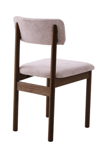 Canora spisebordsstol - sand boucl� polyester stof og espresso egetr�