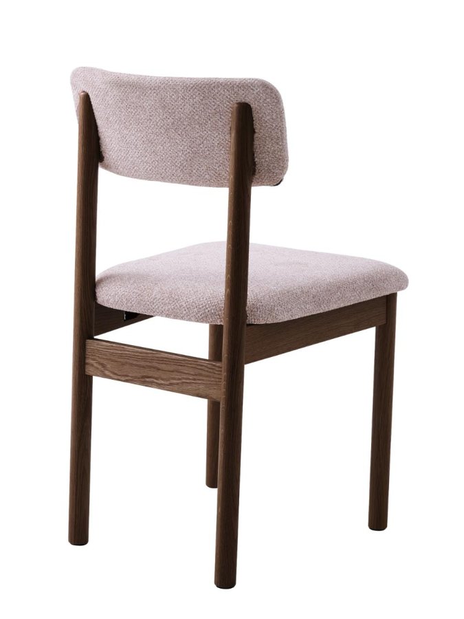 Canora spisebordsstol - sand boucl� polyester stof og espresso egetr�