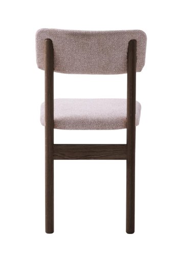 Canora spisebordsstol - sand boucl� polyester stof og espresso egetr�