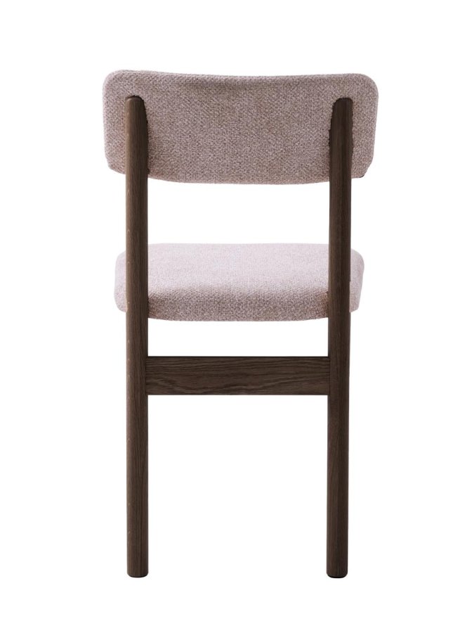 Canora spisebordsstol - sand boucl� polyester stof og espresso egetr�