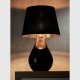 TK Lacrima bordlampe - guld, sort stof og sort glas 