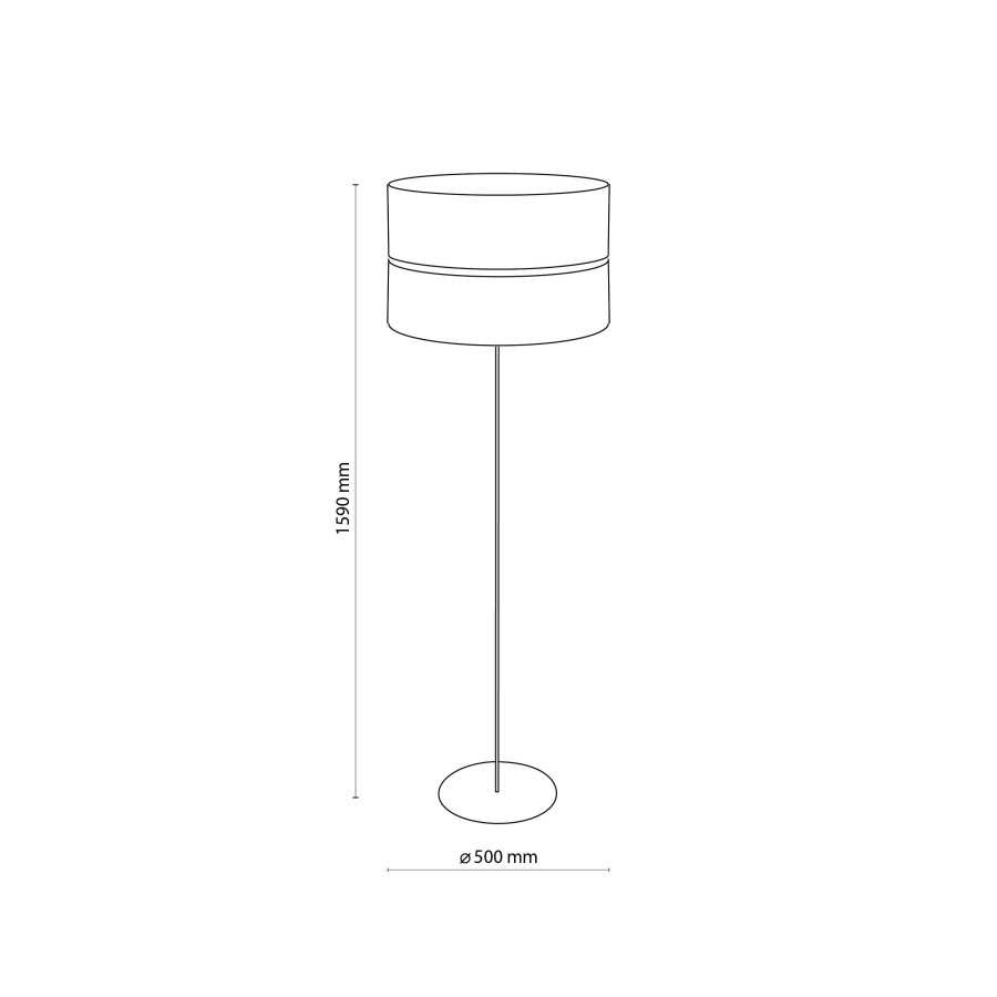 TK Hilton gulvlampe - guld metal og sort stof
