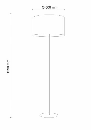 TK Earth barnelampe - stoff og sort metall