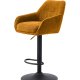Avola Select Barhocker, mit Rckenlehne, Armlehnen, Fusttze, Trompetenfu  rostfarbenes Polyester und schwarzer Stahl