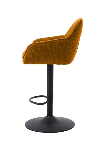 Avola Select Barhocker, mit Rckenlehne, Armlehnen, Fusttze, Trompetenfu  rostfarbenes Polyester und schwarzer Stahl